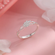 Sterling silver rose live ring light luxury plain ring women's open ring niche high-end index finger ring tail ring sterling silver rose live ring pure silver / gram weight about 1.7g / piece