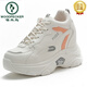 Specht echtes Leder Daddy Schuhe für Frauen 2025 Herbst New Wedge Super Hot Frauenschuhe weiche alleinige Reise Sportschuhe 826 Weißes Leder (innerhalb von 8 cm Höhe) 36