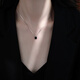 QUAMER999 sterling silver necklace women's black square brand clavicle chain 2024 new light luxury 99 pure silver black long brand pendant necklace
