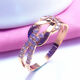 DL 199818k purple gold ring wife jewelry Russian color gold rose gold ring simple and elegant 585 women's opening adjustable