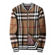 Mr. Guan Herbst und Winter High-End-Männer-Woll-Woll-Strickjacke Business Casual Classic Plaid gedruckter Reißverschluss Sweater 98126 Khaki 4xl