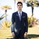 Vicutu Men's Suit Woard Business Formel Using Veste de banlieue Robe de mariée de marié noir 175 / 96B