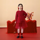 INMAN anti-pilling girls New Year red sweater dress spring fashionable sweet mesh dress for middle and older children New Year red 130