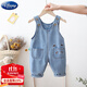 Disney (Disney) baby denim overalls, children's spring and autumn long pants for men, girls, and children's overalls, baby jumpsuits, cartoon available, blue 90 (can be opened)