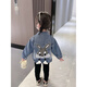 Disney (Disney) 26 years old style denim jacket spring and autumn style princess children versatile windproof Internet celebrity diamond-encrusted Korean style girl sequin rabbit rabbit single clothes 90 suitable for 80-90 height