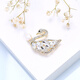 Oliveira French Olivera Pearl Brooch White Little Swan C8-1047