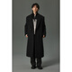 W2X winter heavy thickened water rippled large long wool coat men's mid-length high-end girl jacket Glacier gray M