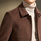 ANTONIO [Customized doppelseitig] Neue Herbst- und Winter-Revers-Wolljacke für Herrengeschäft, die kurze einbrustige Jacke Camel 52 (180/96A) pendelt.