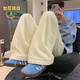 PTAT直筒宽松慵懒风棉裤子男冬季加厚东北外穿休闲裤松弛感穿搭保暖裤 K9901JR深咖色 M