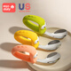 Genley Baby auto-manger cuillère Deux bébés apprennent à manger la cuillère à fourche 316 en acier inoxydable à la vaisselle à la vaisse
