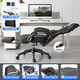 Chair Pinhui Office Reclining Lunch Break Chair Large Angle Reclining Chair Artificial Mechanics Chair Sedentary Comfortable Napping Boss Computer Chair Black Gold-With Foot Rest-160 Reclining-Four-Level Air Rod