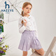 HAZZYS brand children's clothing girls' shirt spring new style comfortable classic lapel fashion retro simple long-sleeved shirt original white 160cm