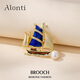 Yalundi sailing brooch, high-end, exquisite and fashionable women's high-end corsage brooch, design niche suit birthday gift