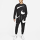Nike (NIKE) broken hook large logo lace-up college style breathable lace-up mid-waist leg knitted sweatpants men's black black S