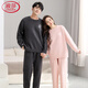 LangSha Couple Pajamas Women's Winter Half Velvet Warm Casual Non-shedding Can Be Weared Outside Men's Autumn and Winter Home Clothes Set 22066 Pink Female L