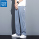 JeanSwest Summer Thin Ice Silk Tensile Jeans Men's Men's Loose Men's Pant's Casual Men's Wide-Long Pantalon Men's 1048 Blue L 115-130Jin [Jin est égal à 0,5 kg]