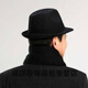 Qian Lianyu painter's doctor's hat men's spring and autumn woolen hat hat middle-aged and elderly men's jazz hat winter old man hat fine woolen black slightly smaller size 57 cm