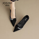 Zhuosini tacones altos para mujeres en 2025 primavera y otoño Nuevos imitadores elegantes franceses con falda temperamento en el lugar de trabajo puntiagudos con el dedo del borde del dedo del pie Black 37