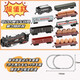 LNGA Landgre Children's Retro Steam Metal Train -Trendmodell Simulation Hochgeschwindigkeitsschiene Langes Elektromodell -Gleis Spielzeugsatz Pkw -Car - 1 Front 3 Wagen Batterieversion