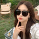 Murata Inao sunglasses, sunglasses, folding sunglasses, GM sunglasses, polarized sunglasses for women, slimming, sun protection, black frame, gray film