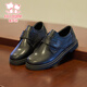 Fuluomi Black British Style Boys' Leather Shoes Spring and Autumn Comfort Soft Sole Children's Campus Performance Shoes Black 36