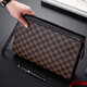 Bolso de embrague de canguro fresco bolso de gran capacidad bolso para hombres a cuadros a cuadros de negocios de negocios casuales hombres de mano de moda
