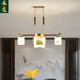 Heliang nuevas lámparas de sala de estar de lámparas chinas, todas las maderas de cobre sólida, faros delanteros de construcción de dúplex de alta gama, comedor, estilo chino 9906 Qianlijiangshan-Copper+Wood+Iron+Jade-10 Heads