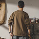 Jeanswest American retro long-sleeved T-shirt for men in spring and autumn 330g heavyweight loose trendy brand tough guy Henry collar bottoming shirt winter 15 mocha brown 2XL suitable for 160-180Jin Jin equals 0.5 kg