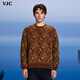VJC/VJC 2025 autumn and winter new men's fashion jacquard long-sleeved sweater B24DC2200 coffee flower M