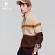 HAZZYS Men's Autumn and Winter Men's Sweater Jacket Striped Stand Collar Zipper Cardigan Men's ABYZD0ADX56