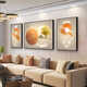 
GANHUA GANHUA GANHUA Living Room Decoration Painting Sofa Background Wall Hanging Painting 2025 New Light Luxury Wall Painting Blessing JD15849 Left and left and right 30*40 60*40 in the middle