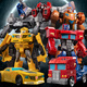 Einfache Radverformung Spielzeugwagen King Kong Ursprung 7 Roboter Bumblebee Sky Boy Boy Säulenlegierung echte Kinder 6 Meteorologische Tank + Stahlkabel Dinosaurier Rabatt Kombination