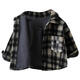 G.duck boys' all-in-one velvet shirt, autumn and winter style, children's velvet plaid thickened jacket, warm street-friendly inner wear in winter, children's shirt, velvet, 80 80, recommended within 75CM