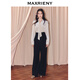 MAXRIENY French retro v-neck velvet shirt 25 winter commuting wear loose tie long-sleeved top off-white M