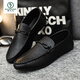 Woodpecker Oficial Horse Bit Loafers Summer New Style One Play One Play Beanie Shoes Business Black Breatable Sobre Cuero Zapatos YL-D831 Brown 41-Tamaño insignia de marca Auténtica Precios especiales Top Top Diez marcas