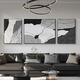 Decoración de la sala de estar Huaixue Pintura de sofá blanco y negro Pintura colgante de la pared Luz lujo de alta gama Atmosférica Pintura de pared nueva Mural JD11972 Izquierda, izquierda y derecha 50*70 Middle 90*70 Aceite de aceite Textura Aleación de aluminio Negro Marco negro