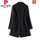 Pierre Cardin blazer women's 2025 new spring and autumn Korean version slim mid-length black professional temperament suit top black 3XL 133-145Jin Jin is equal to about 0.5 kg