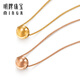Ming brand jewelry 18K gold yellow red color gold glare cat eye bead set chain clavicle necklace gift for women pricing about 42+3 cm about 0.97-1.08 g 18K yellow CSR0229