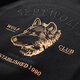 Sieben Wolf langärmeliges T-Shirt für Männer im Herbst- und Wintermänner Einfache und vielseitige Festpullover Wolf Logo Big Logo Round Neck Pullover T-Shirt für Männer 001 (schwarz) -3886 S 160/80A