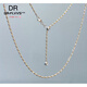 Fat Donglai's same Italian 18k gold-plated necklace, silver diamond chain, 18K gold chain, platinum plain chain for women, imported technical long style - white and yellow 60cm (24 inches)
