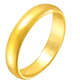 Feiyu 999 foot k yellow ancient method ring for women 18k plain circle wide face couple ring live ring New Year gift plain circle ring 2.5 grams