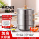 Royalstar Supplier Real 304 stainless steel household steamer three-layer thickened steamer steamer fish steamer soup pot Real 304 stainless steel pot 30cm three-layer