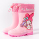 Новые водонепроницаемые привязки для шнурки Sanrio Kulomi Melody Детская обувь средней дождь девочки Студенческие резиновые сапоги 248073 Куломи пряжка + хлопковое внутреннее дно 200 мм [внутренняя длина 20,6 см]