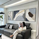 
Huaixue high-end living room decorative painting modern art office triptych black white gray abstract sofa background wall hanging painting JD13785 left and right 40*60 80*60 crystal porcelain aluminum alloy black frame