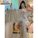 
Modal Internet celebrity Fengbu Erjia pajamas for women in spring and summer short-sleeved cotton thin three-piece set ins cartoon women's home clothes (three pieces) A9901 L (recommended 101-115Jin [Jin equals 0.5 kg])