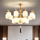 An Dengbao Living Room Chandelier New Chinese Style Dining Bedroom Study Room New 2025 Zinc Alloy Lighting Set 5009 6 Heads + Three Colors Light