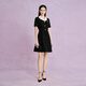 La Koradior [same style in the mall] black temperament slim suit dress splicing commuting black L