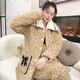 Catman three-layer cotton pajamas for women in autumn and winter thickened coral flannel flannel internet celebrity home clothing DLM-6621# three-layer cotton thickened M Recommended 80-100Jin [Jin equals 0.5 kg]