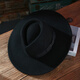 Kui Ying Oppenheimer hat same style big brim gentleman British retro wool Panama hat wide brim suit jazz hat classic black M (56-58cm suitable for 85% of head circumference)