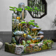 Naiyuan Water Tank Garden Rockerie Pond Pond Waterfall Water Fountain Ornement balcon extérieur Terrasse Plancher circulant dans l'eau Paysage 688 Installation de pack moyen [175 * 78 * 160cm]